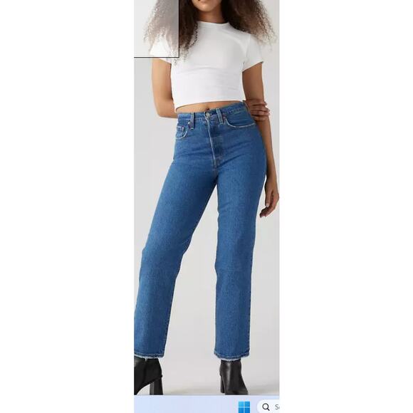 Levis Ribcage Straight Ankle Women's Jeans - Picture 1 of 4
